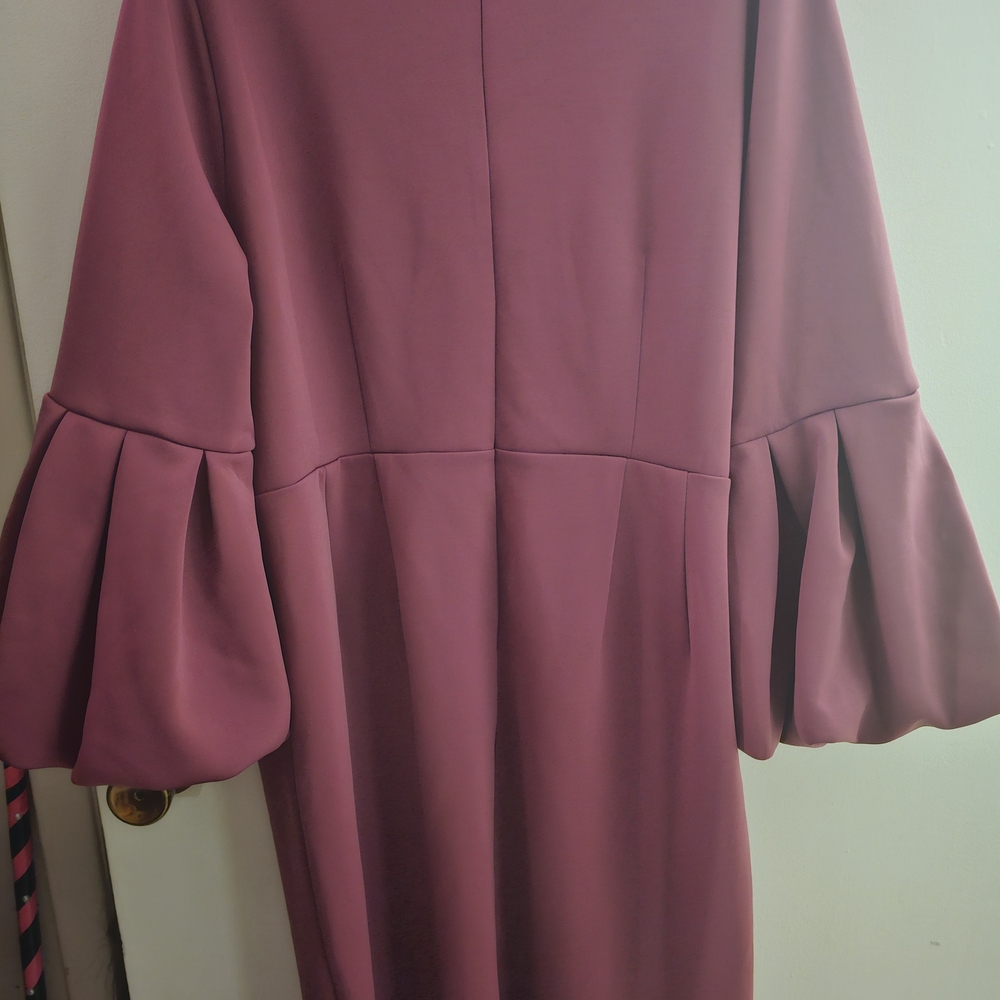 NWT Eloquii Mauve Long Sleeve Dress - Picture 4 of 7